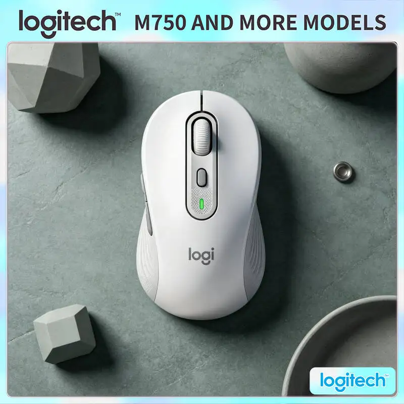 Logitech M750 Silent Office Mouse - Soft Grips, 90% Noise Reduction, 4000 DPI, 10m Range, 20-Month Battery, Business Ready