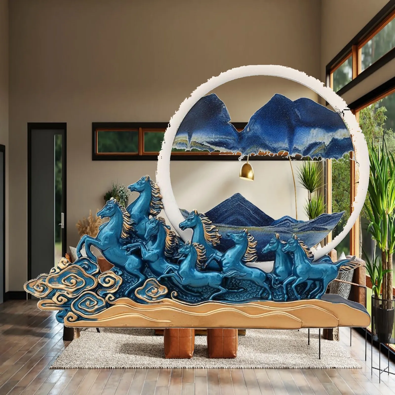 Sand Decorative Horse Decor Luxury type Galloping Horse Sculpture Gift Idea Home
