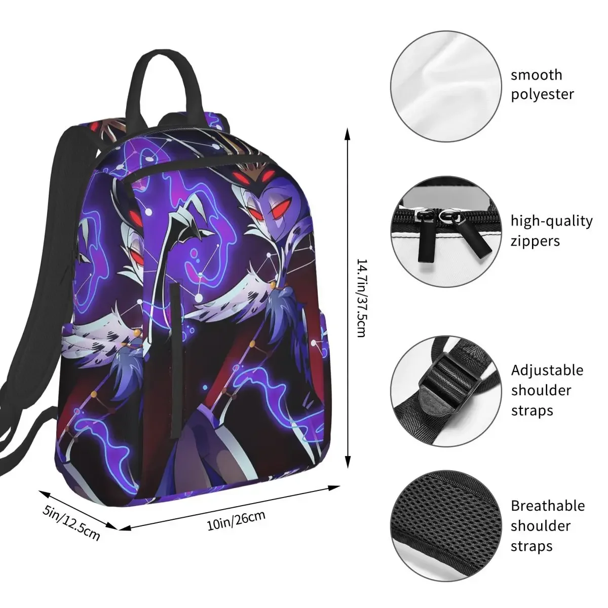 Helluva Boss Cartoon Backpack Student BookBag Kids School Bag Computer Shoulder Bags Boys Girls