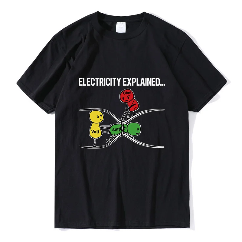 

Oversized t shirt Funny Electricity Explained - Ohm's Law Version2 Summer Men's Novelty Men's Short Sleeve Funny Unisex T-Shirt