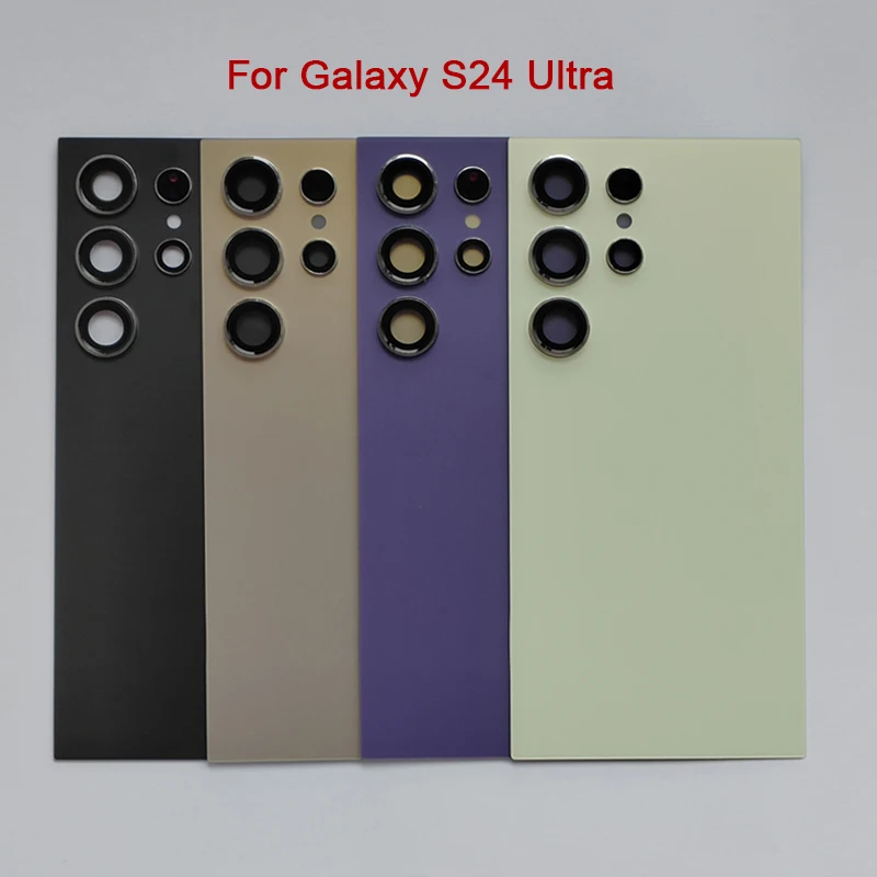 

For Samsung Galaxy S24 Ultra Battery Back Cover Replacement, Rear Glass Door Housing Case with Camera Lens & Pre-Adhesive