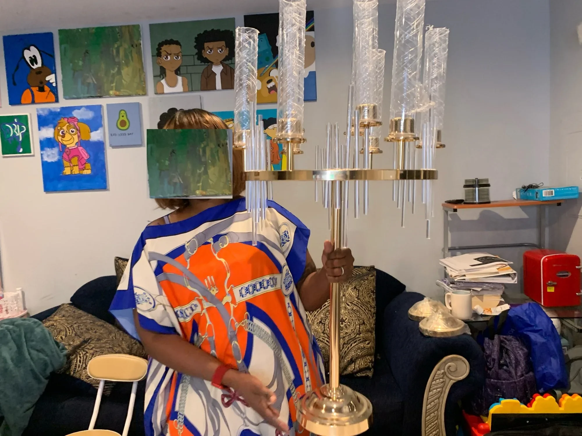 4 قطع حامل شموع معدني 9 رؤوس حامل شموع حامل ديكور مركز طاولة الزفاف مزهرية لتزيين الحفلات على الطرق