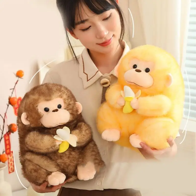 

Soothing Stuffed Golden Monkey Toy Cartoon Golden Monkey Figure Soft Toy Room Emotion Appease for Toddlers Girls Office A2UB
