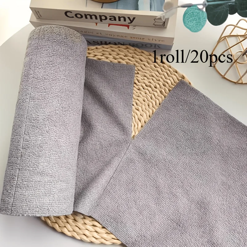 

20 Sheets/Roll Double-Sided Microfiber Dishcloth, Super Absorbent Lint Free Multi-Functional Kitchen Cloth, Ideal for Utensils,
