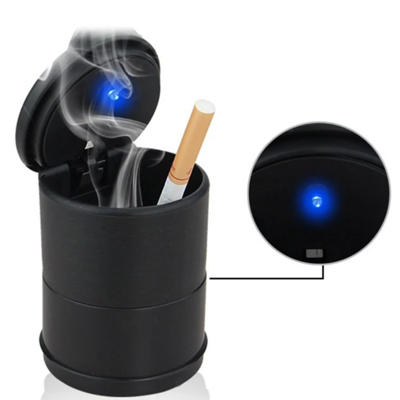 

LED Illuminated Car Ashtray with Automatic Sensing easy to clean Ashtray Easy to Carry for Commuters & Long Distance Travel D7YA
