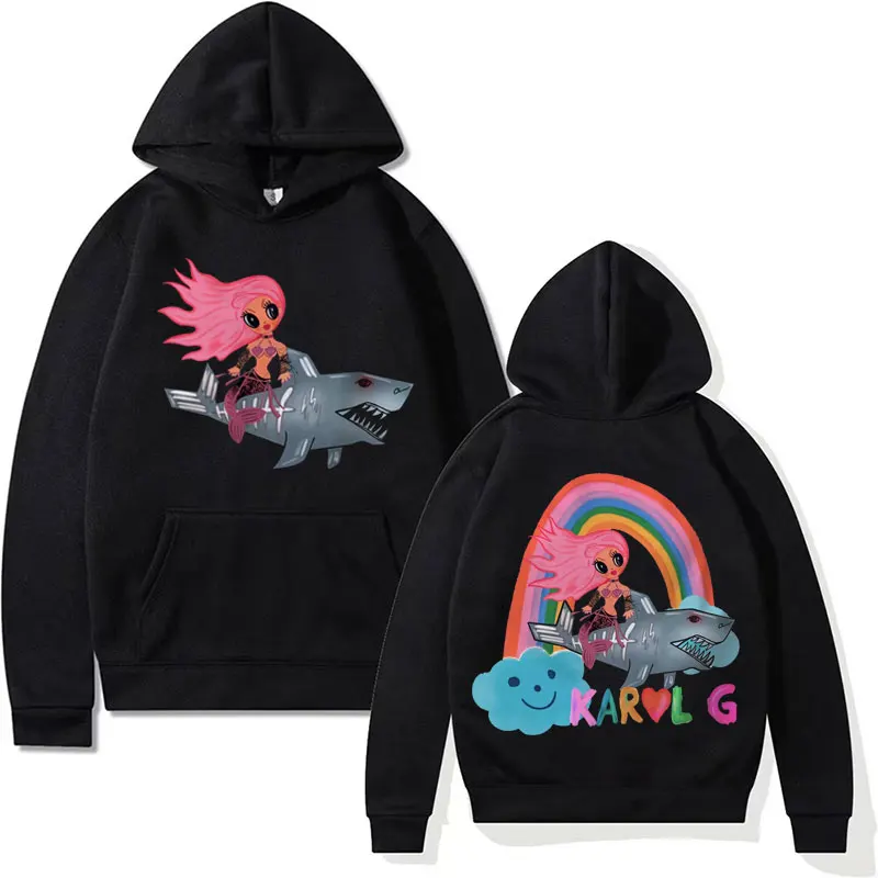 2025 In My Bichota Era Karol G MSB Forever Tour Shark Hoodie Mermaid Manana Harajuku Sweatshirt Men Women Fashion Casual Fleece