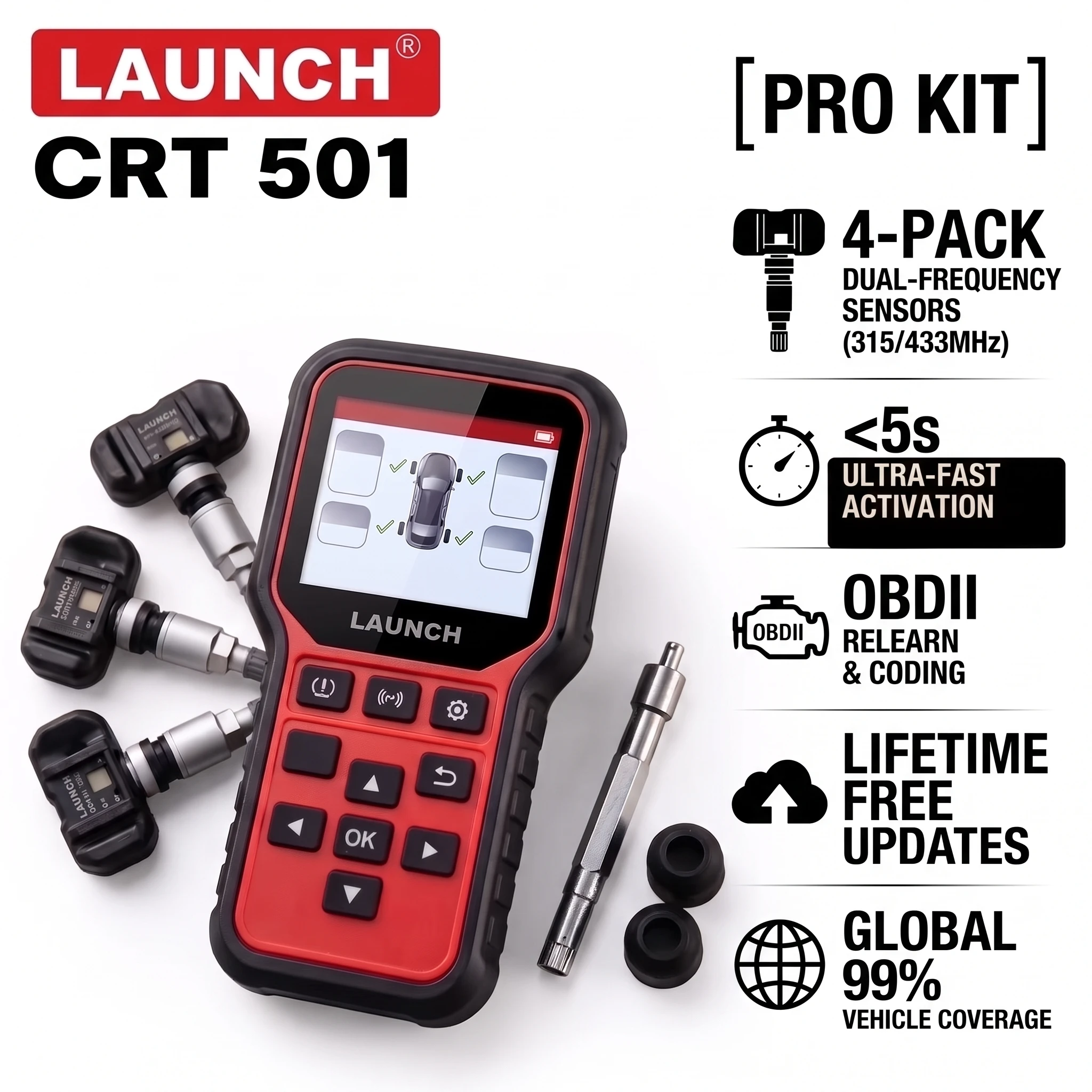 Obd2 Scanner Mileage Correction - LAUNCH CRT501 TPMS Programmierwerkzeug 315MHz 433MHz