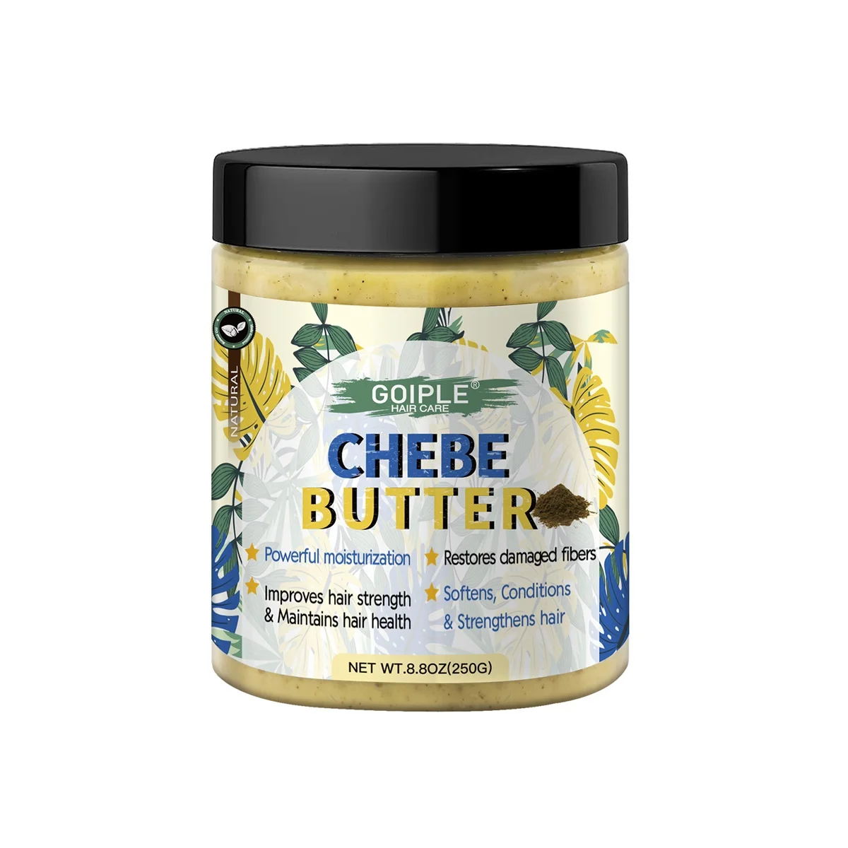 GOIPLE 250g CHEBE Butter for Men & Women Dry, Damaged,Frizzy Hair Moisturizing & Nourishing Cream,Natural Chebe Hair Growth Mask