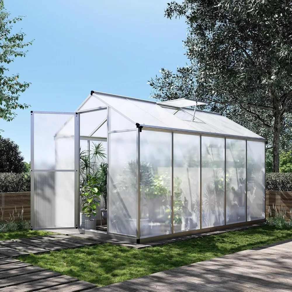 

6.25 X 10 Ft Greenhouse for Outdoors with Quick Structure, with 24" X 23" Roof Windows Vent, Greenhouse Outdoors