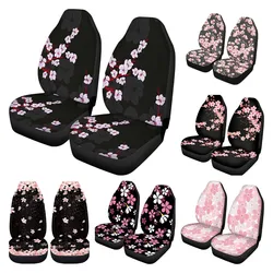 Flowers Cherry Blossoms Printed Car Seat Covers Set of 2 Front Bucket Seat Protector Accessories Universal Fit Most Cars Trucks