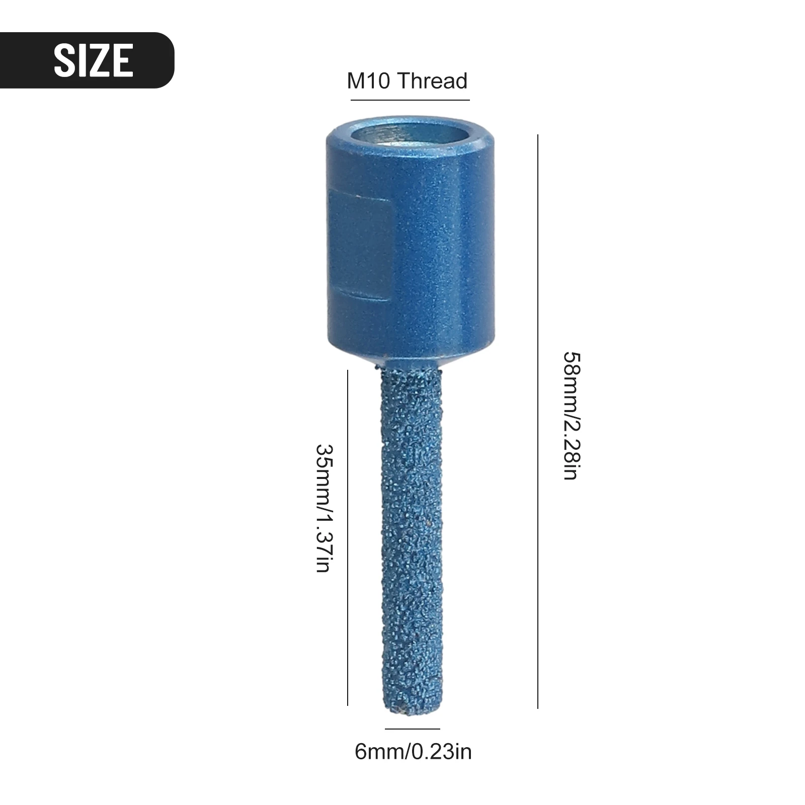 6/10/15mm M10 Thread Vaccum Brazed Diamond Finger Bit Milling Cutter For Angle-Grinder Ceramic Tile Stone Drilling/Grinding Edge