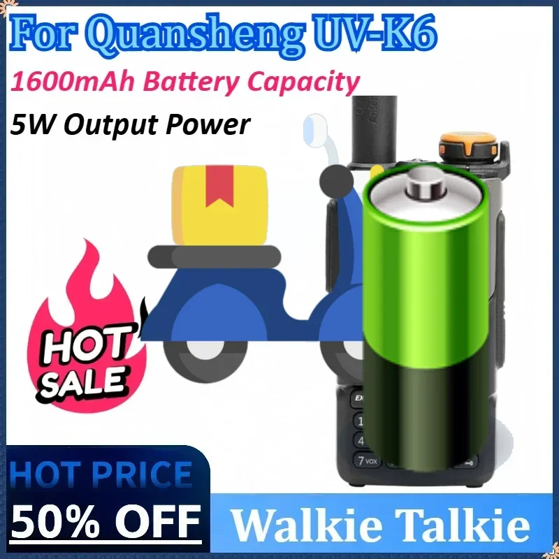 

Walkie Talkie for Quansheng UV-K6 5W Air Band Radio Tyep C Charge UHF VHF DTMF FM Scrambler NOAA Frequency Two Way CB Radio