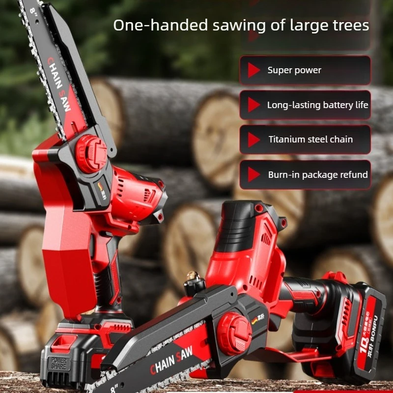 

High Speed Brushless Lithium Battery Powered Portable Outdoor Logging Saw for Home Use