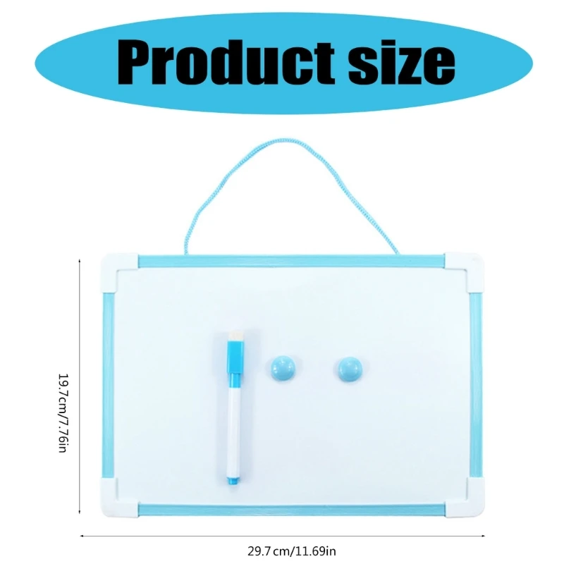 Magnetic Whiteboard with Marker and Magnets Set, Double-Sided Erasable Whiteboard Kids Drawing Board Hanging Memo Board