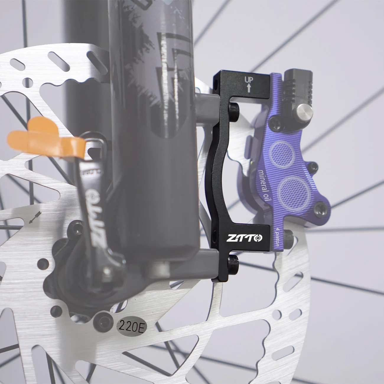 ZTTO DS09 Post-Mount Bremsadapter, 160 bis 220mm Scheibenbremsen-Konverter +60mm Offset MTB Vorder- und Hinterrad 220mm Rotorhalterung