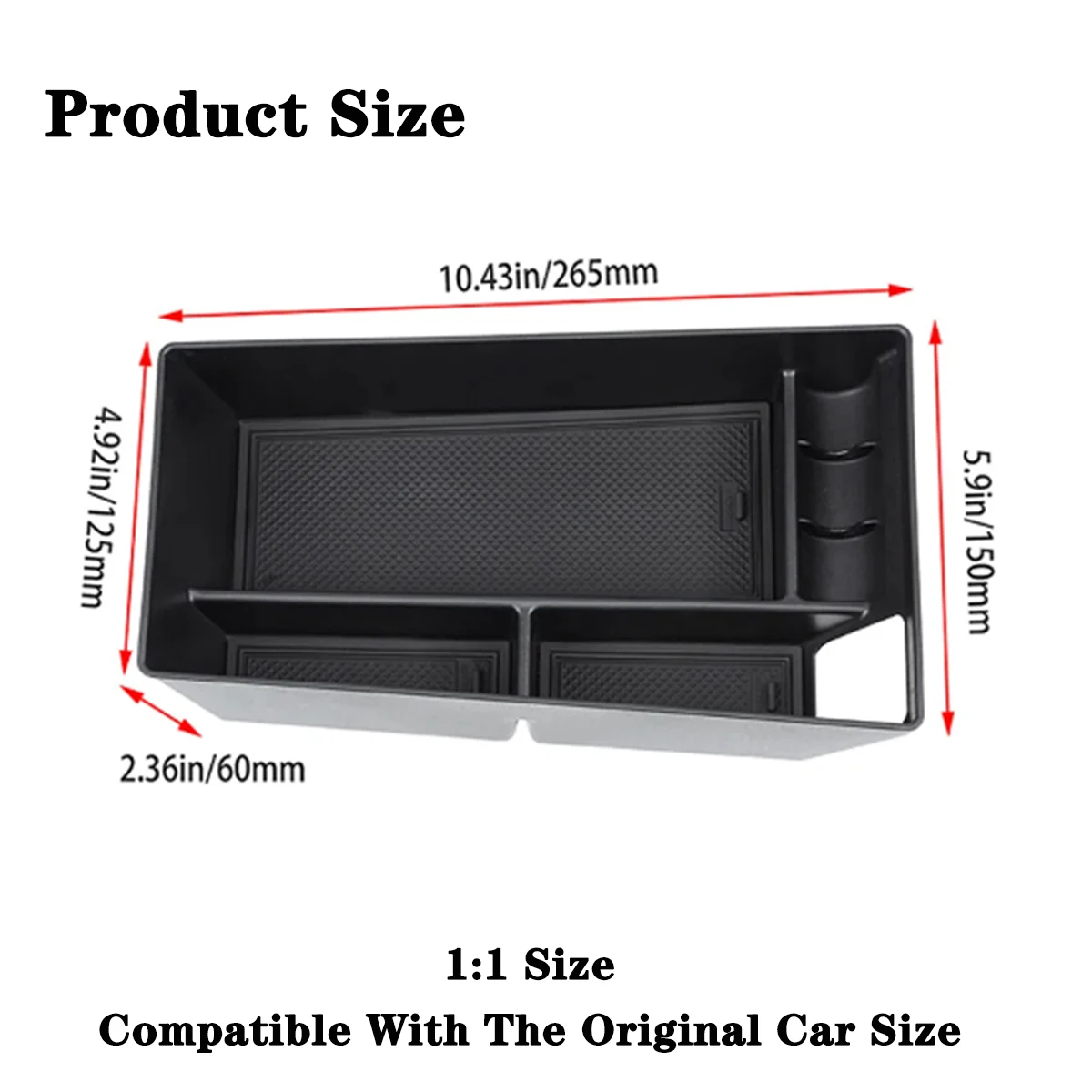 Car Center Console Armrest Storage Box Coin Organizer for Ford Mustang Mach-E 2021 2022 GT Sport 4-Doors Interior Accessories
