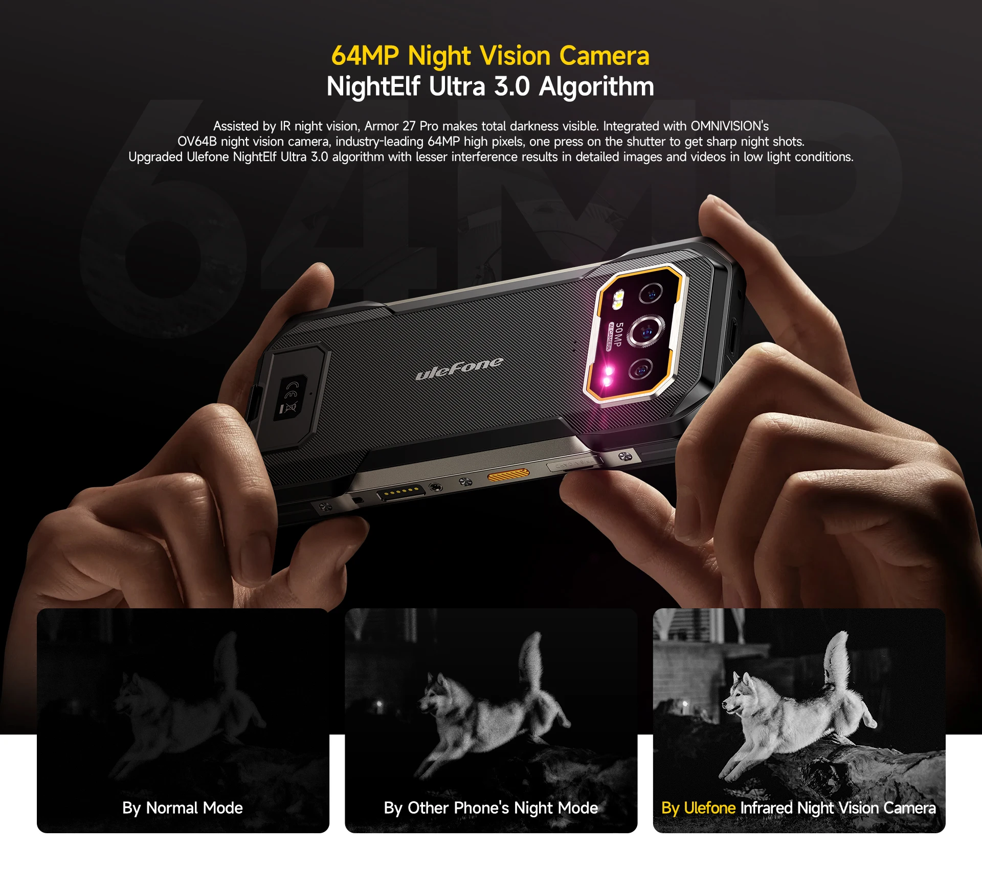 Ulefone Armor 27 Pro 5G Rugged Phone 10600mAh Smartphone Android 14 50MP Main Camera Up to 24GB+256GB NFC Mobile Phone