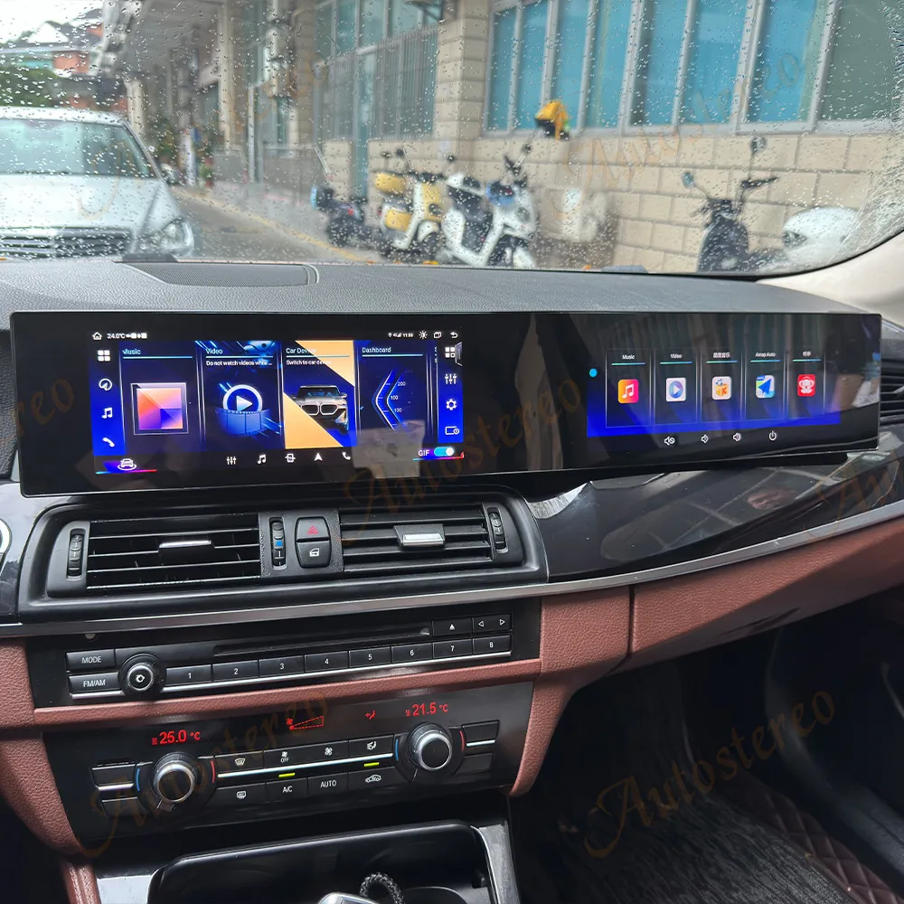 21 Inch Dual Screen Carplay Android 13 ID8 For BMW 5 Series F10 F11 F18 2009-2017 Car Multimedia Player GPS Navigation Head Unit