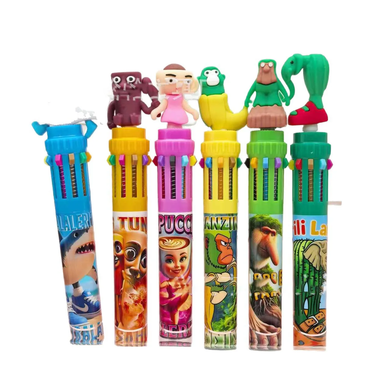10pcs 10color Press Ballpoint Pen Italian Brainrot Ai Animals Tungtungtungsahur Tralalelotralala 0.7 Diy Hand Pen Student Gift
