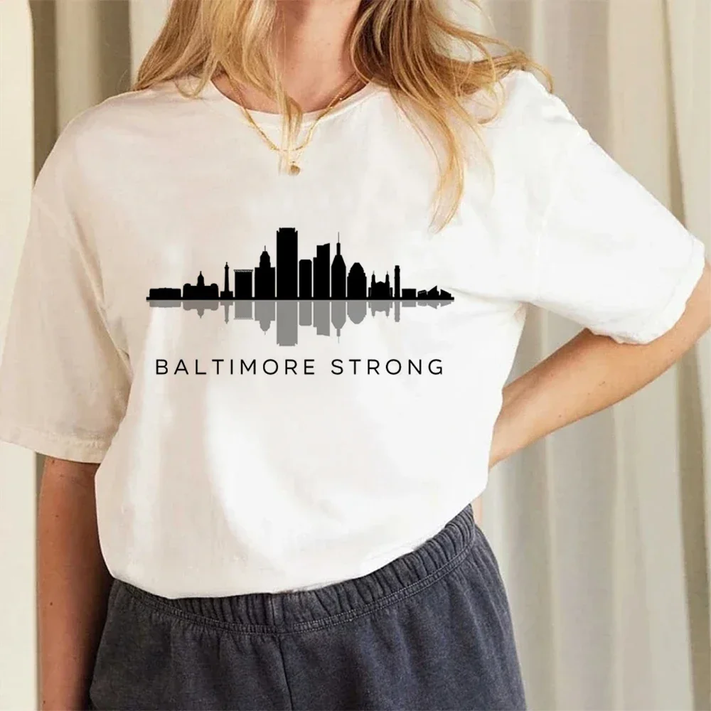 Summer Casual T-Shirt Print Baltimore Strong Bridge Collapse 2024 T-Shirt Fun Style Top Loose Fashion Style Basic Style O-Neck