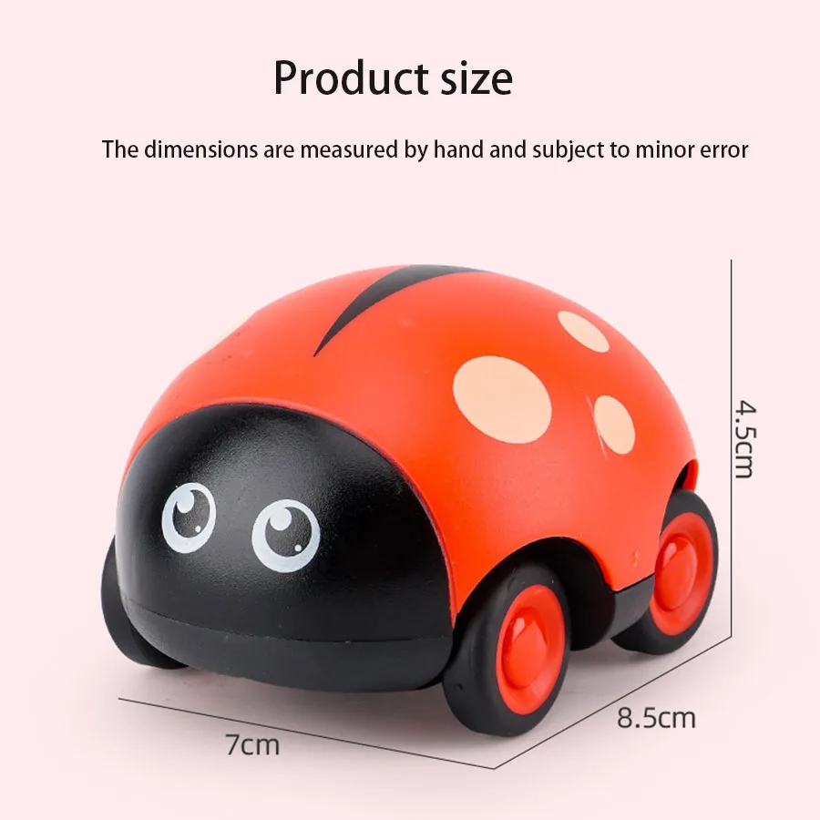 Baby cartoon Ladybug animal car friction pull-back Vehicle Children Beetle Ladybug racing toy wholesale