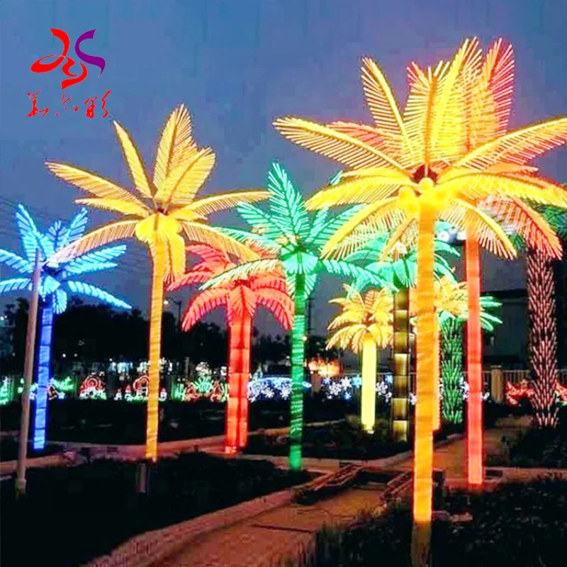 2022 New Design Professional factory supply outdoor large commercial led lighted coconut palm tree