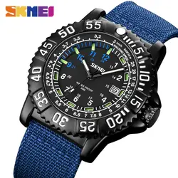 SKMEI Luminous stereoscopic dial Nylon Strap Quartz Wristwatches Casual Luminous Watch Men Waterproof Time Sports Watches