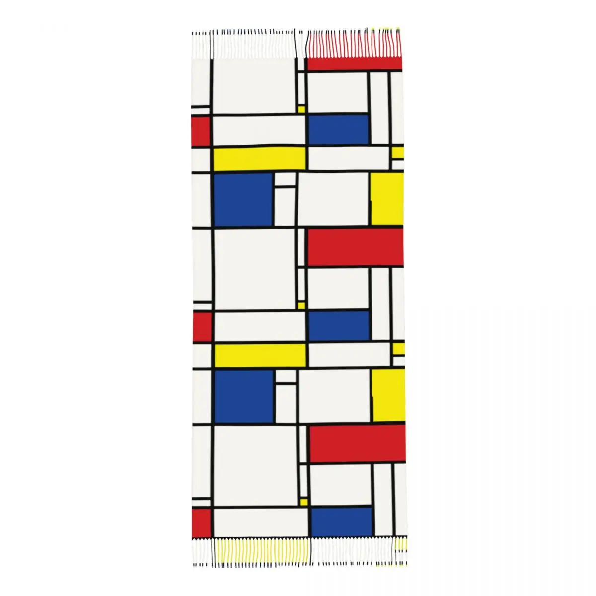 Mondrian lenço minimalista para senhoras, longo envoltório macio, pashmina geométrica, lenços para inverno, minimalismo