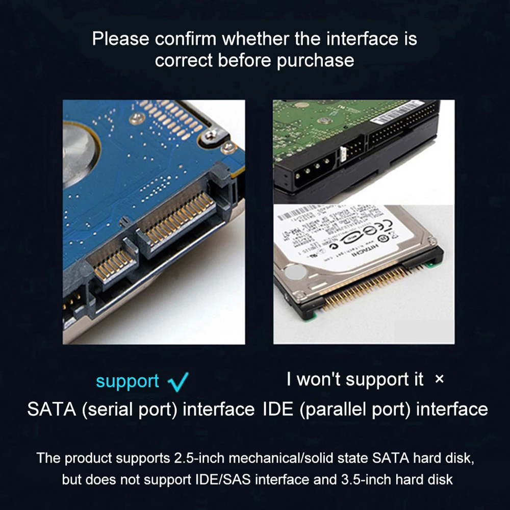 3.0/2.0 SATA Up To 6 Gbps 3 Cable Sata To USB 3.0 Adapter Support 2.5 Inch External HDD SSD Hard Drive 22 Pin Sata III Cable