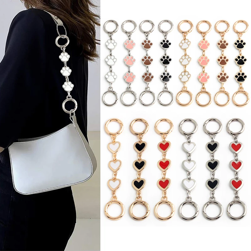 1/2/5 قطعة الحب الكلب باو شكل حقيبة الديكور تمديد حقيبة يد بسلاسل حزام الكتف محفظة استبدال DIY إكسسوارات الأجزاء الداخلية للكمبيوتر