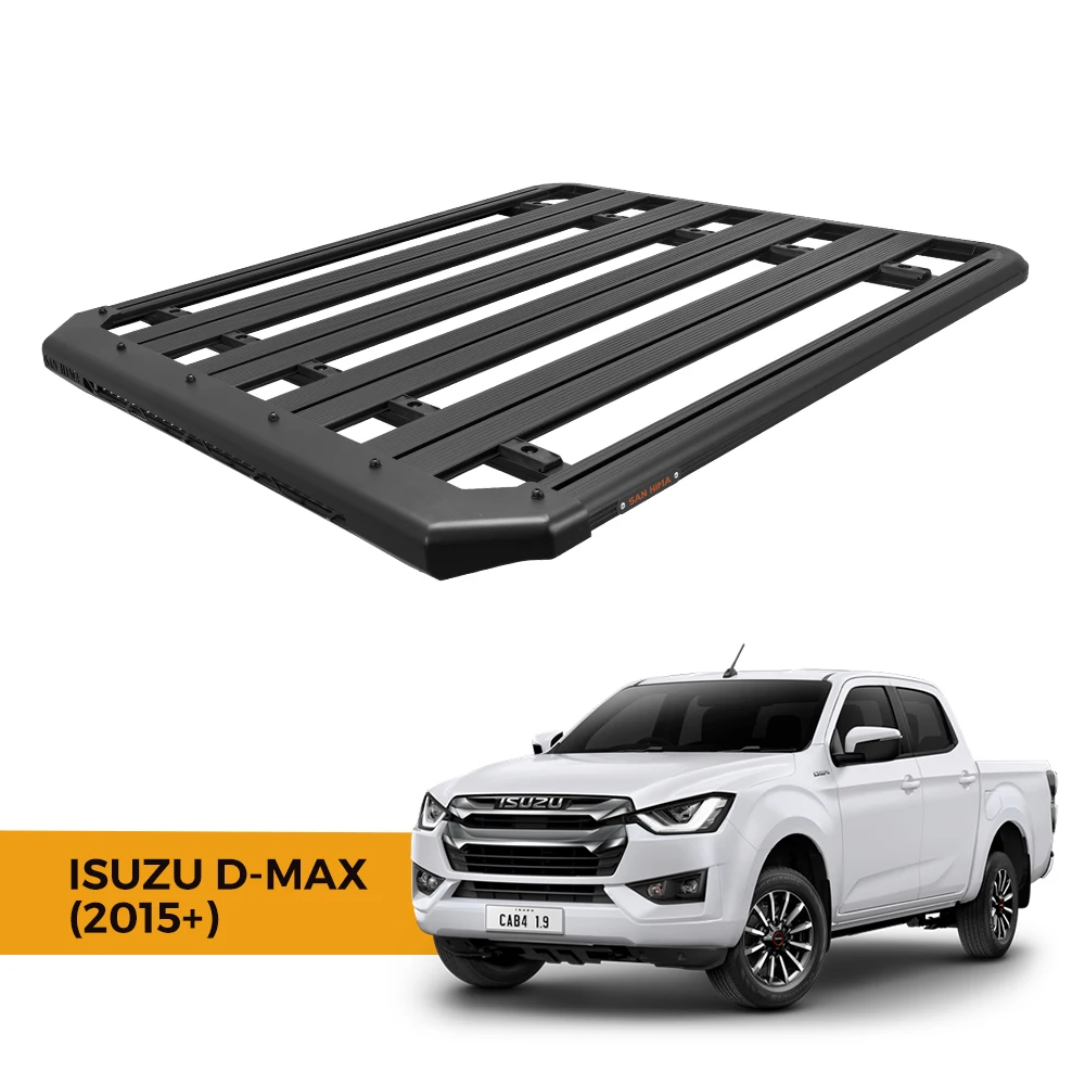 SAN HIMA Universal Cargo Carrier Flat Platform Roof Rack Luggage Carrier In Built 28'' LED Light Bar For ISUZU D-MAX 2015+