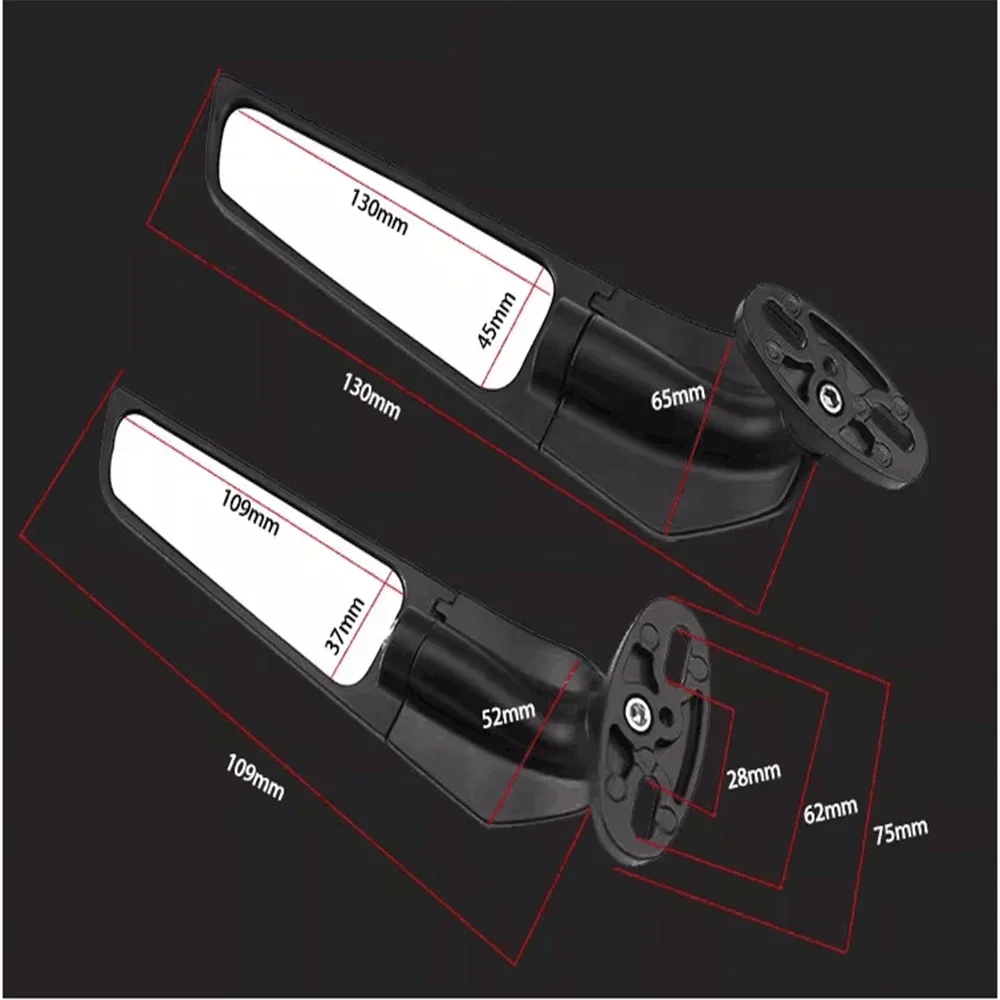 Espejos retrovisores laterales modificados para Moto, ala de viento giratoria, Espejo Retrovisor para Yamaha R15V3, R25, R3, R1, R1S, R125, YZF