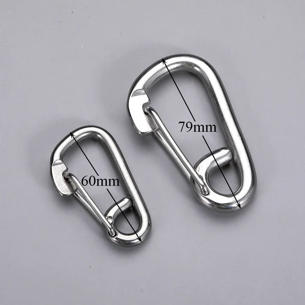 1pcs/3pcs 79mm Carabiner Travel Kit Camping Equipment Stainless Steel Survival Gear Camp Mountaineering Hook Outdoor Carabiner