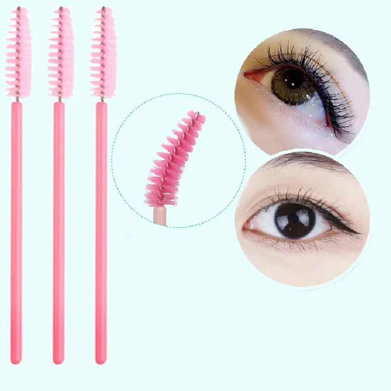 

50pcs Eyelashes Extension Brushes Broken Eyebrow Comb Reusable Mascara Wands Applicator Cosmetic Hair Finishing Eyelash Tools