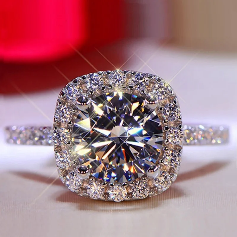 2026 Hot Selling Silver Plated Stainless Steel Rings For Women Cubic Zircon Jewelry Wedding Engagement Ring Wholesale Size 5-11