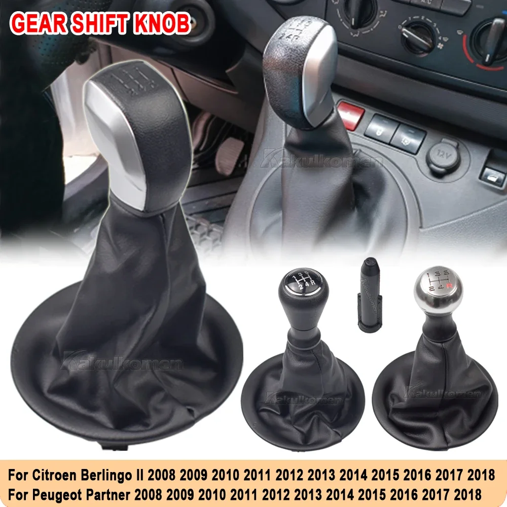 Durable 5 Speed Gear Shift Knob For Citroen Berlingo II Peugeot Partner 2008 2009 2010 2011 2012 2013 2014 2015 2016 2017 2018