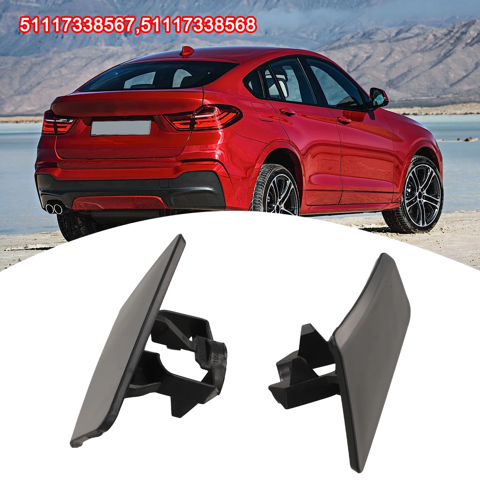 

Крышка омывателя фар переднего бампера для BMW X4 F26, номера 51117338567, 51117338568, для моделей 2014-2018 годов, материал ABS, замена