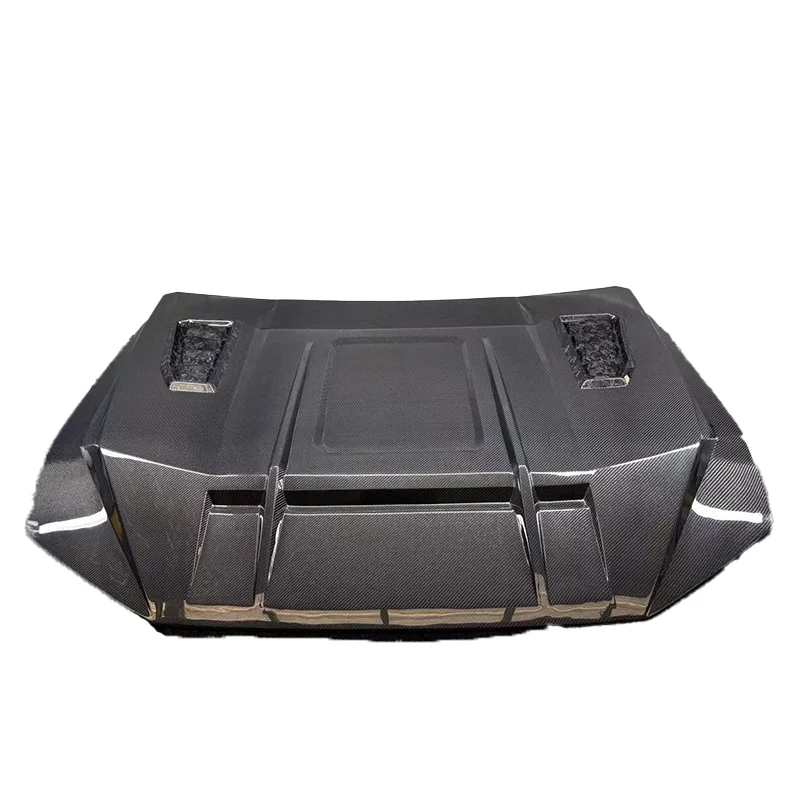 

In Stock New Runman Black Carbon Fiber Hood Bonnet For Dodge TRX Single-sided Car Hood Cover