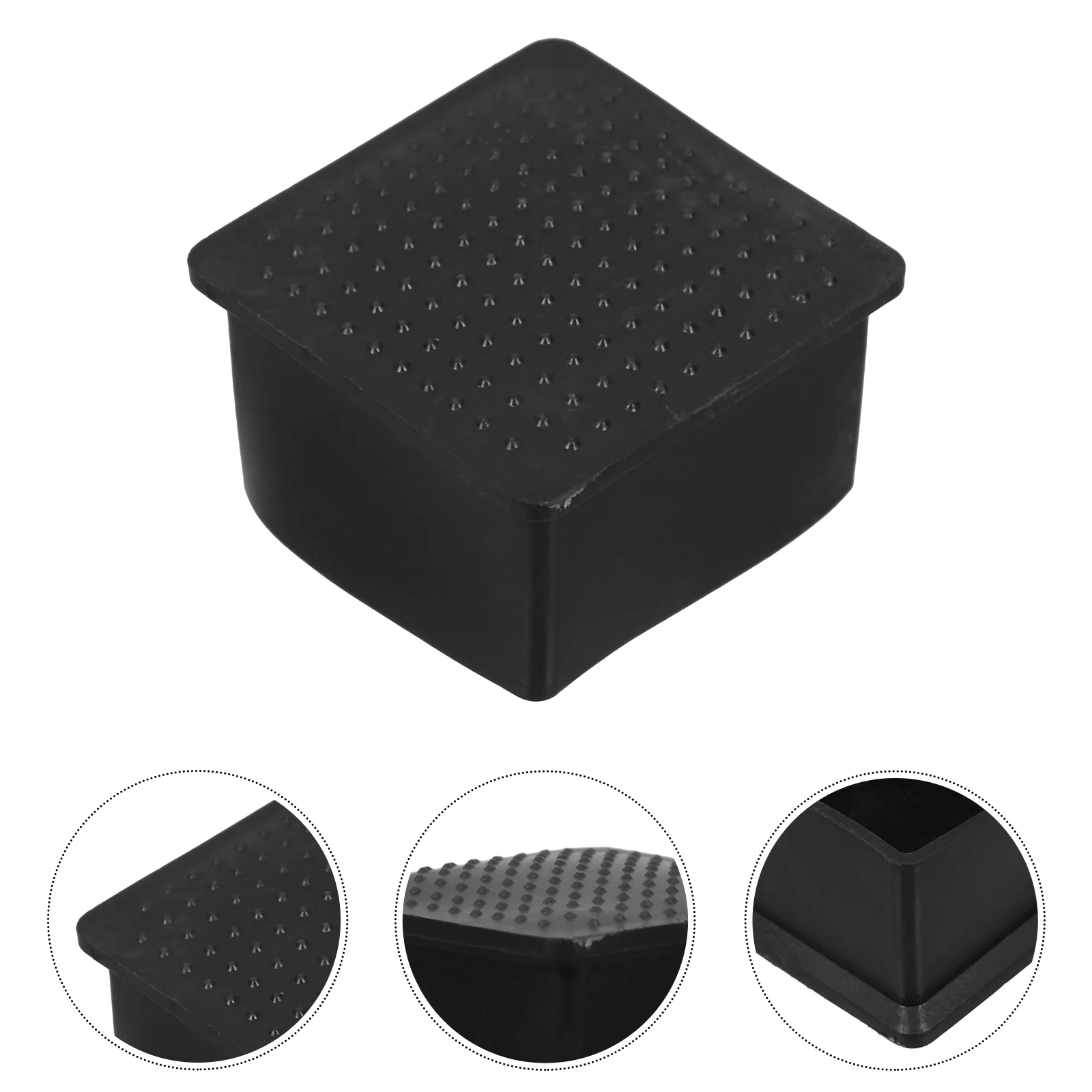 

4pcs Square Rubber Table Non Slip Feet Foot For Hardwood Floors Black Antislip Shock Absorption Floor Protectors Easy