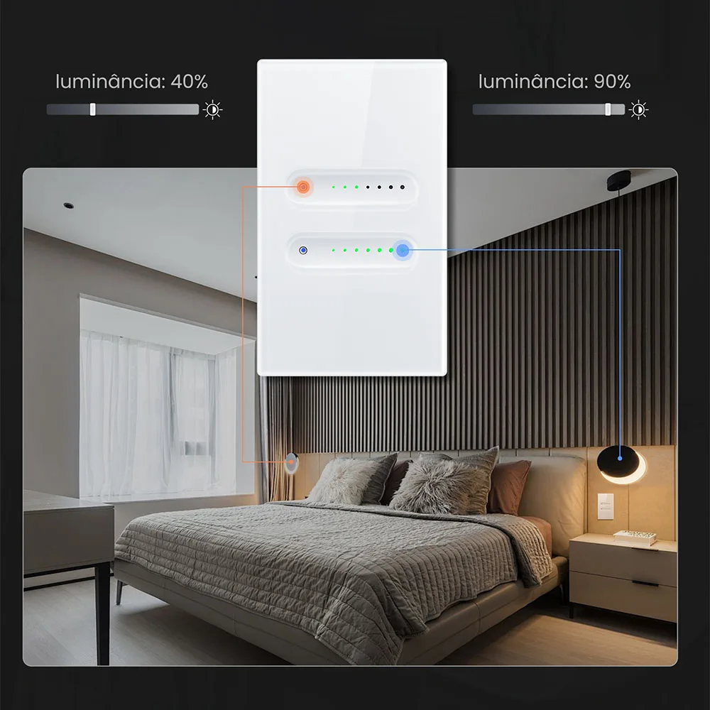 Imagem -06 - Miucda-tuya Wifi Interruptor Dimmer Inteligente 12 Gang Dimmer Interruptor de Luz Touch App Controle Remoto para Alexa Google Home