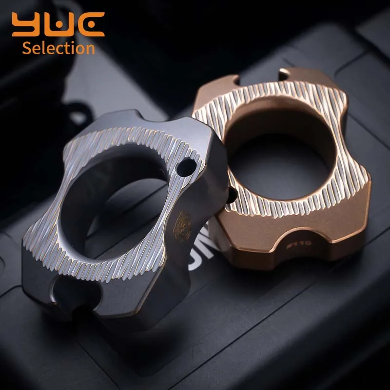 YUC Single Finger Bottle Opener Edc Fidget Toy Metal Titanium Alloy Pea Pod Window BreakingDefense Brass Knuckles Glowing Toys