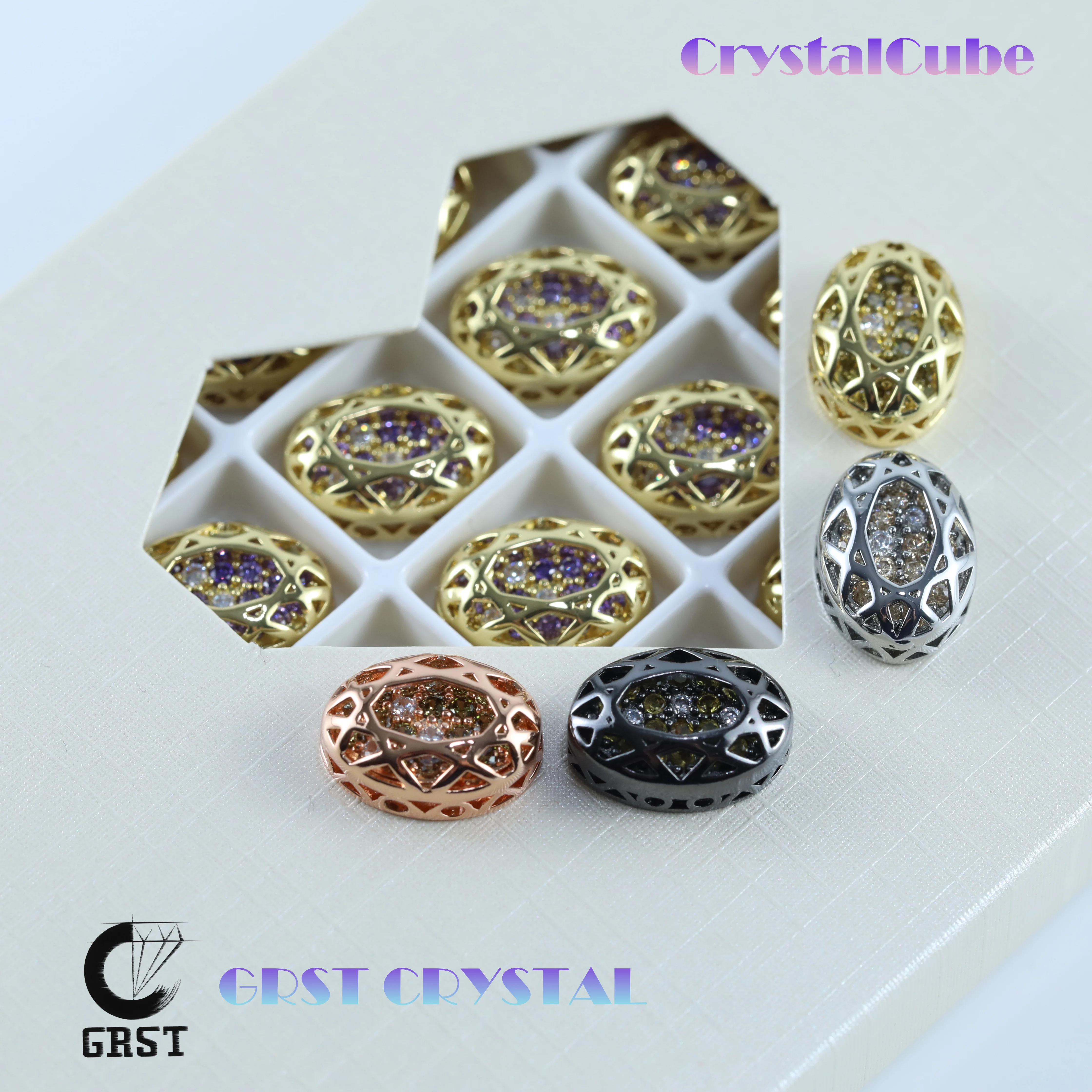 

Sparkling Crystal Cube Series Oval Claw Rhinestones Drill DIY Accessories For Bags Shoes Wedding Dress Handmade Craft Supplies