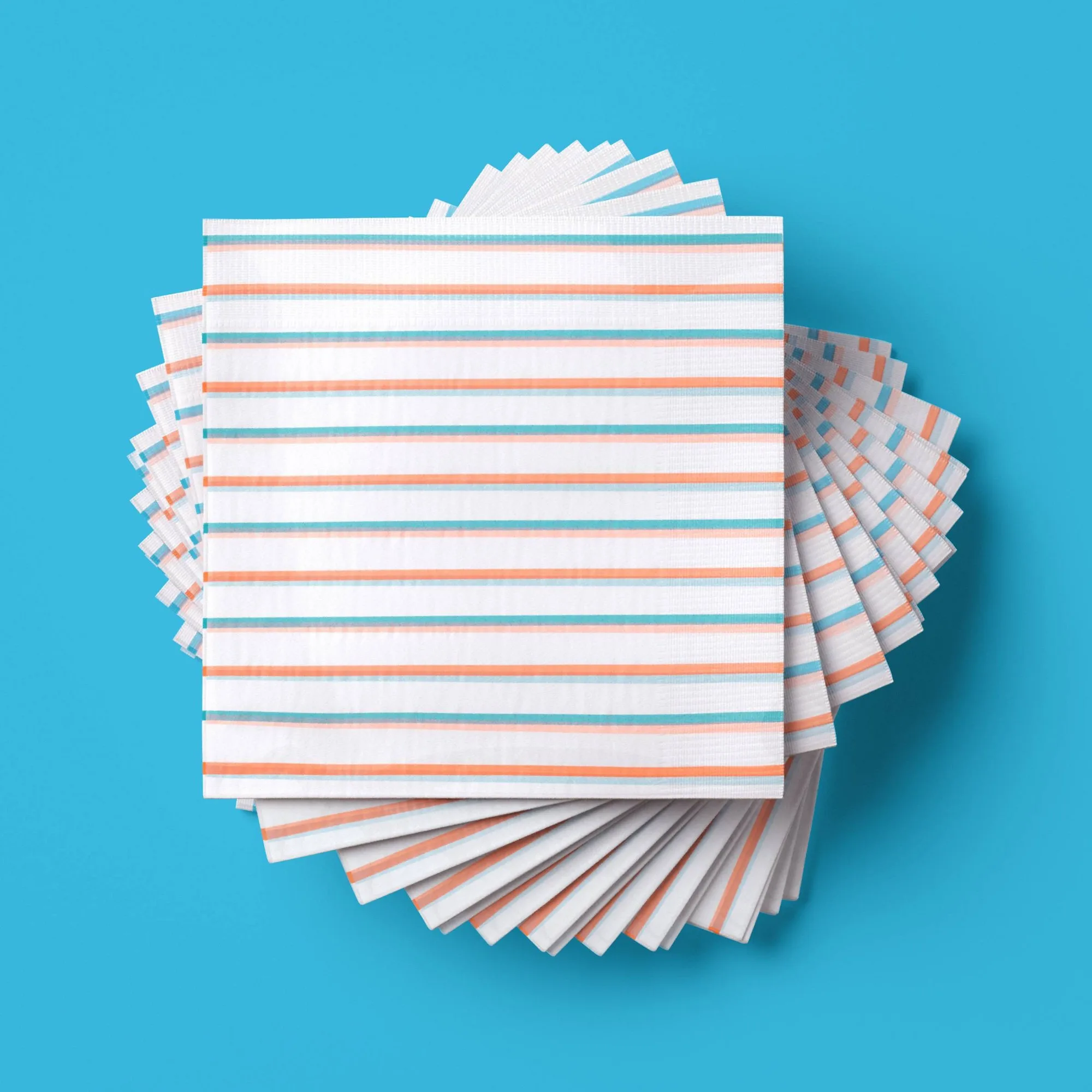 40ct Colorful Striped Disposable Paper Napkins For Parties, Picnics, Dining Tables, Soft Absorbent Tableware
