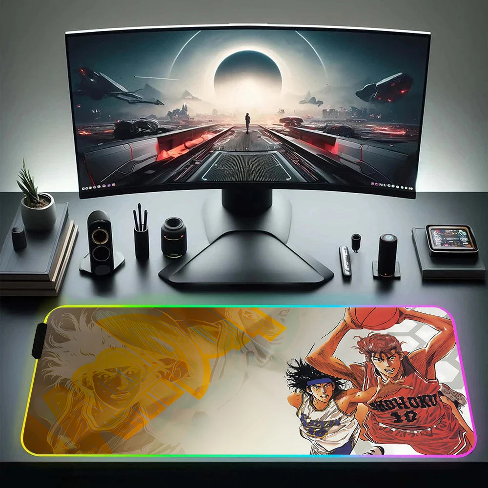 SLAM DUNK RGB Pc Gamer Tastatur Mauspad Mousepad LED leuchtende Mausmatten Gummi Gaming Computer Mousepad