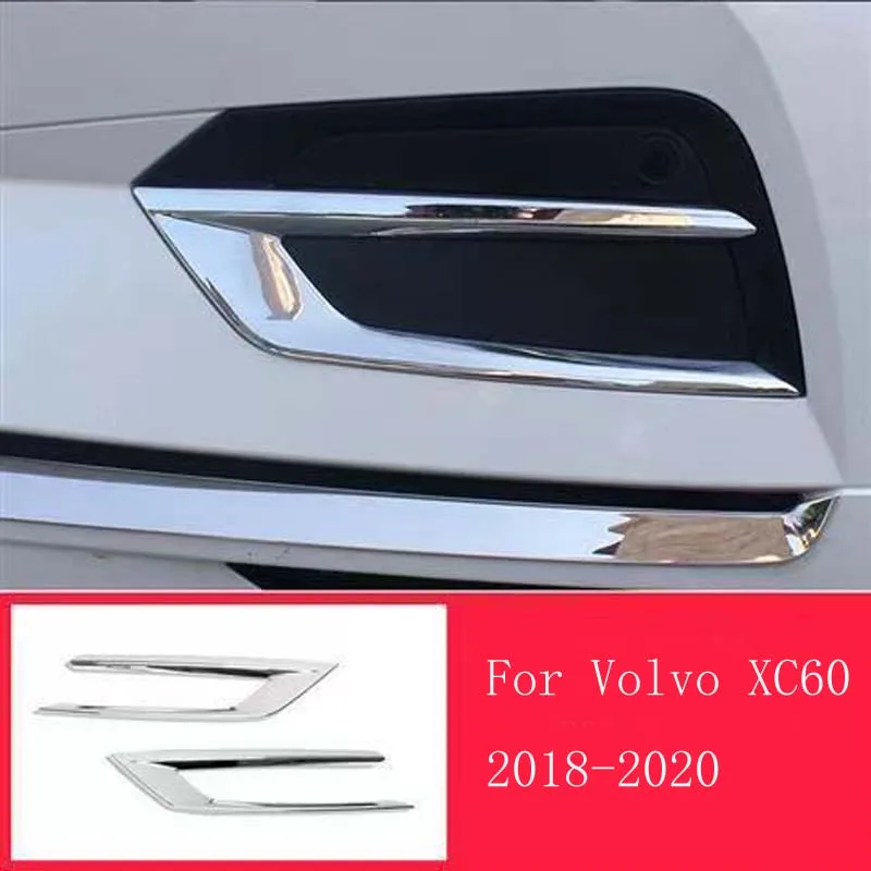 Front Bumper Fog Lamp Cover Grille Chromium plated bright strip For Volvo XC60 2018 2019 2020