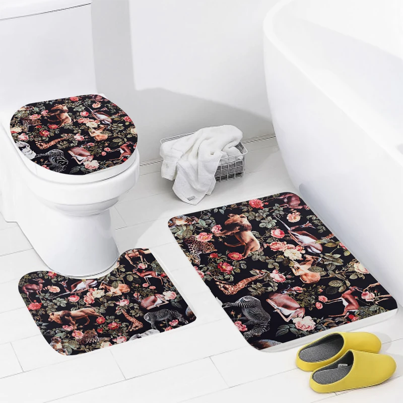 Home bathroom floor mats animal style Bath Foot mat modern accessories rug Toilet mat Bathtub anti-slip carpet plant fruit cute