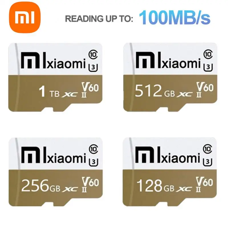 Xiaomi Cartão de Memória de Alta Velocidade, Micro TF, Cartão SD, Flash Card para Telefone, Câmera, Tabela, PC, 128GB, 256GB, 32GB, 64GB, SDXC, U3, A2