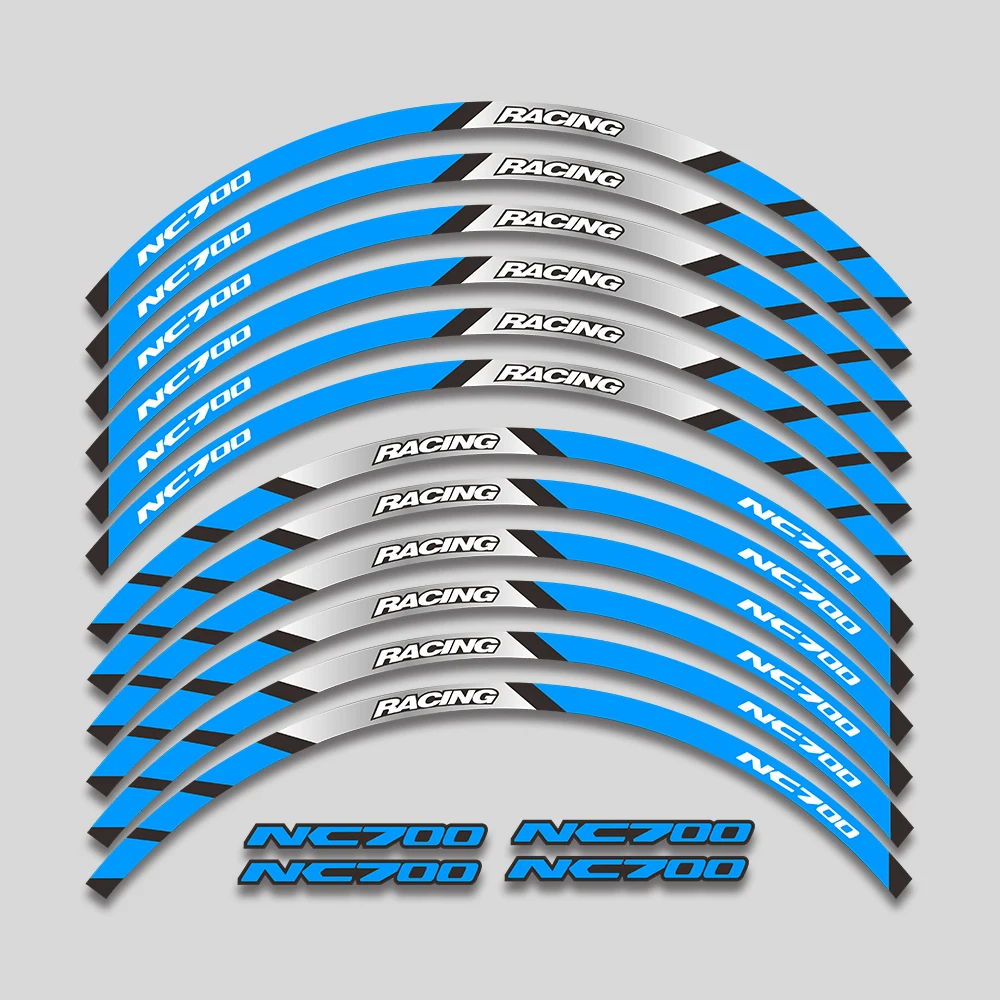 Motorbike Wheels Hub Reflective Decal Stripe Kit Waterproof Rim Stickers For Honda NC700 Motorbike Decor Accessories