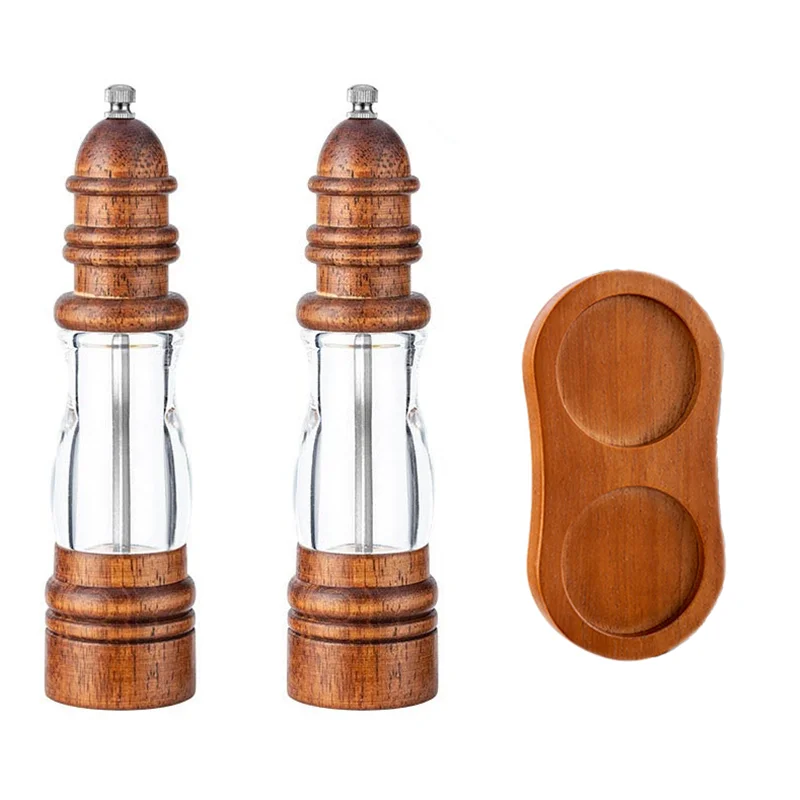 

Manual Pepper Grinder For Household Use, Freshly Ground Manual Sea Salt And Pepper Grinder, Solid Wood Lighthouse Pepper Bottle