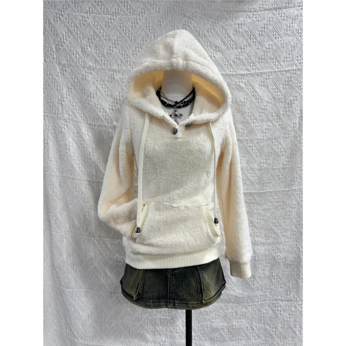 Double Sided Long Plush Coat Soft Skin Friendly Loungewear Cute Fluffy Sweater Can Be Worn Outerwear Or Inner Top